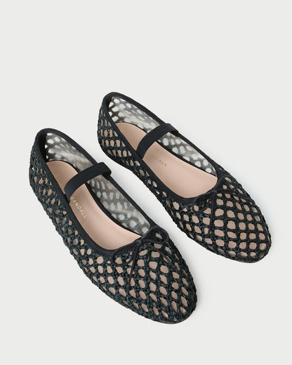 Leonie Black Crochet Ballet Flat | Loeffler Randall Women