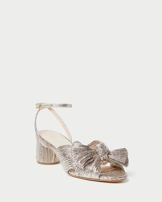 Dahlia Champagne Pleated Bow Heel | Loeffler Randall Women
