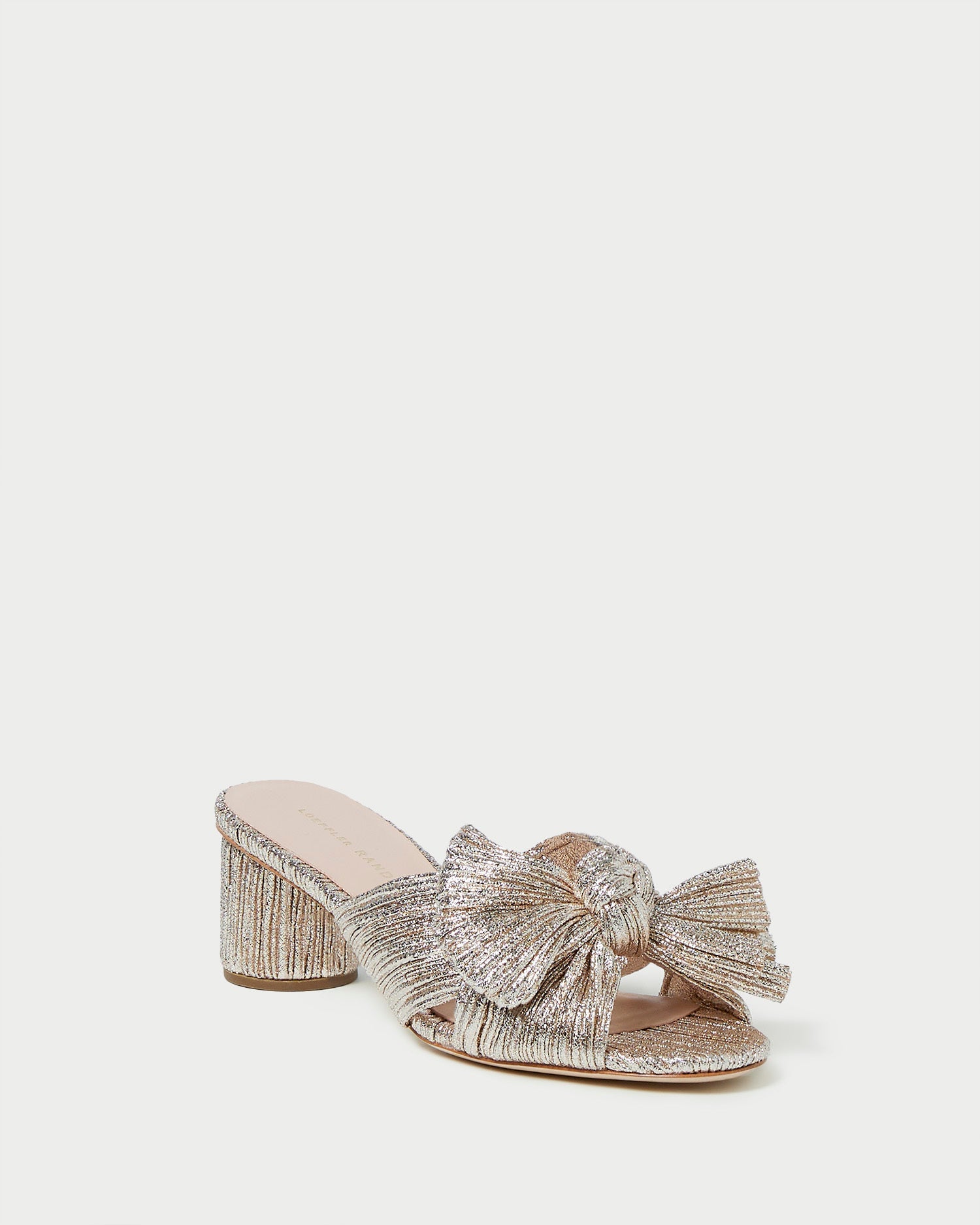 Emilia Champagne Pleated Bow Heel | Loeffler Randall Women