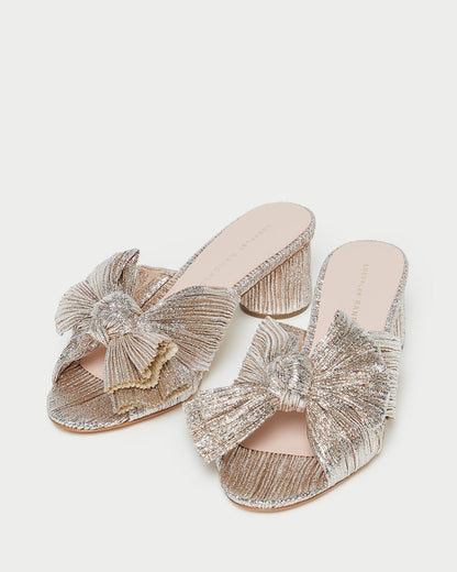 Emilia Champagne Pleated Bow Heel | Loeffler Randall Women