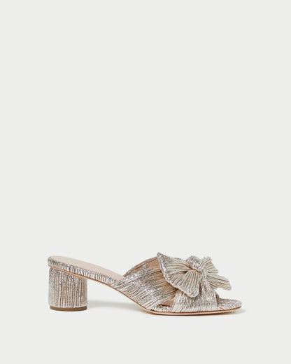 Emilia Champagne Pleated Bow Heel | Loeffler Randall Women