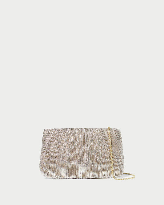 Brit Champagne Flat Pleated Clutch | Loeffler Randall Women
