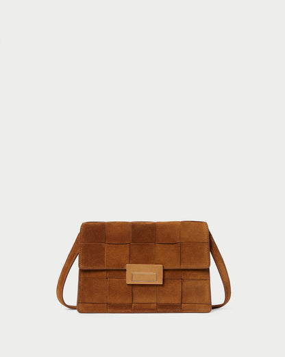 Delphine Cacao Suede Shoulder Bag | Loeffler Randall Women