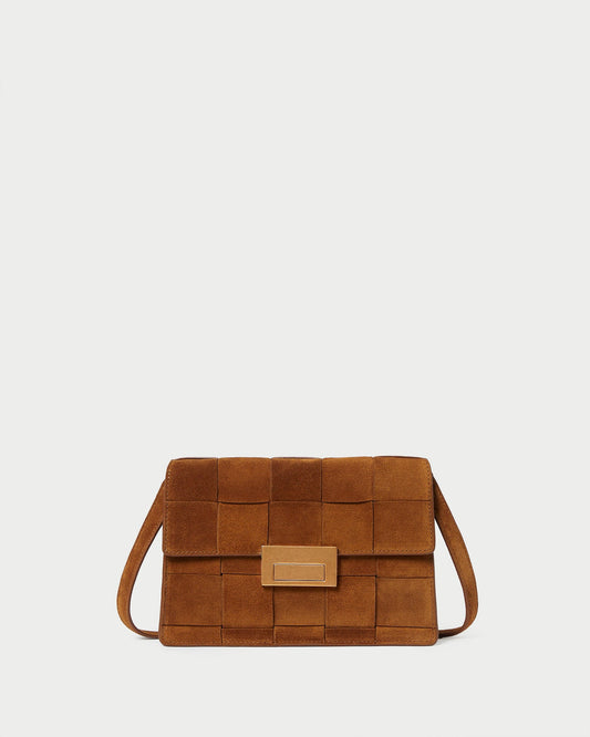 Delphine Cacao Suede Shoulder Bag | Loeffler Randall Women