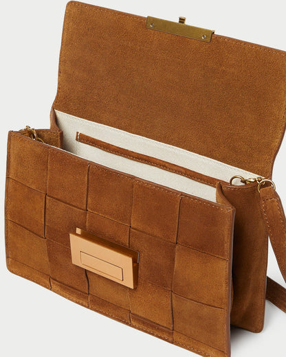 Delphine Cacao Suede Shoulder Bag | Loeffler Randall Women