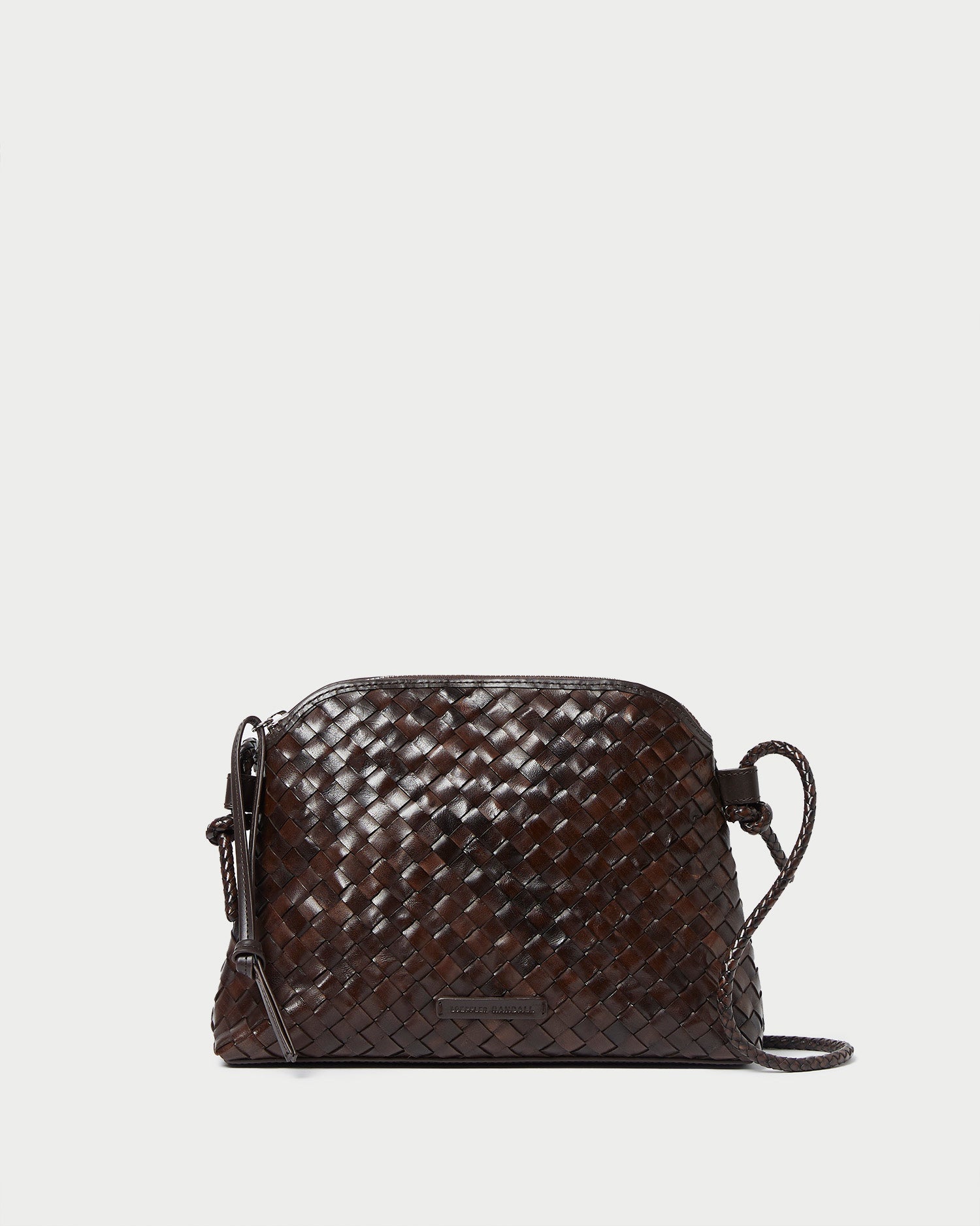 Mallory Chocolate Woven Leather Crossbody | Loeffler Randall Women
