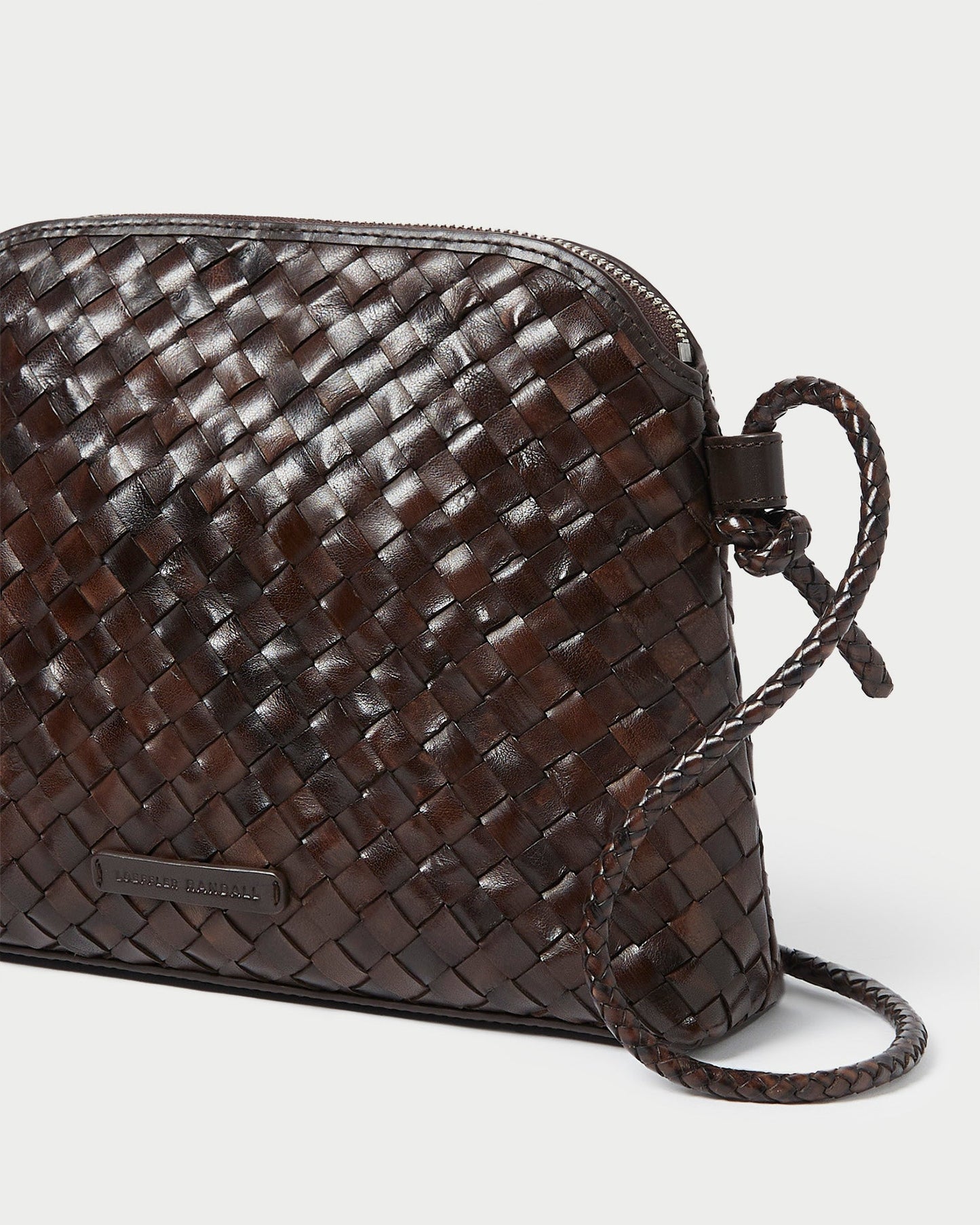 Mallory Chocolate Woven Leather Crossbody | Loeffler Randall Women