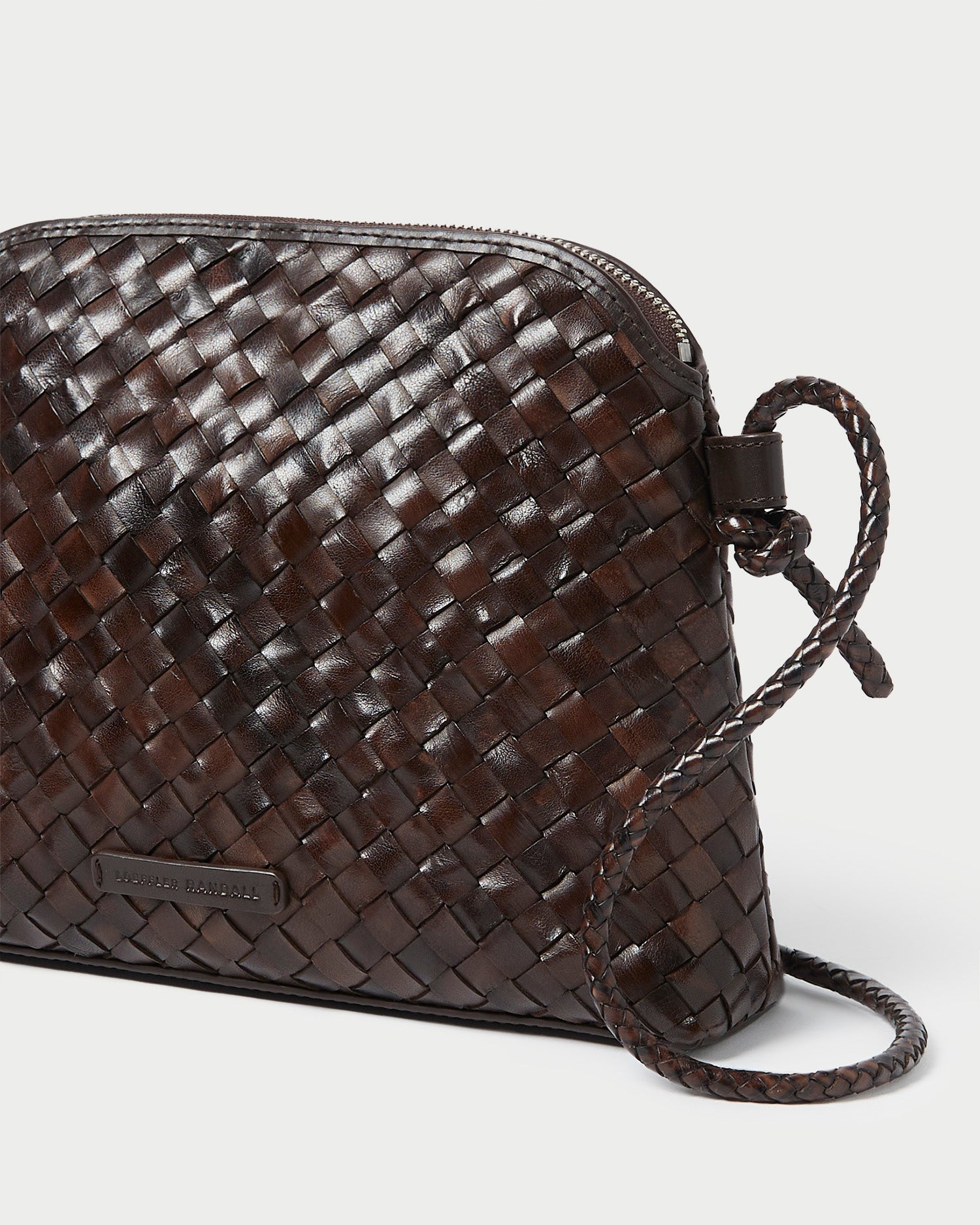 Mallory Chocolate Woven Leather Crossbody | Loeffler Randall Women