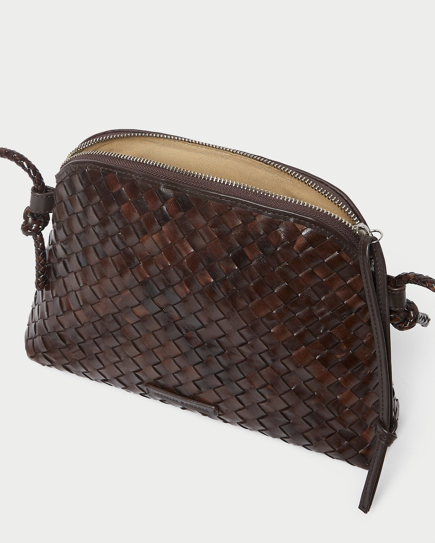 Mallory Chocolate Woven Leather Crossbody | Loeffler Randall Women