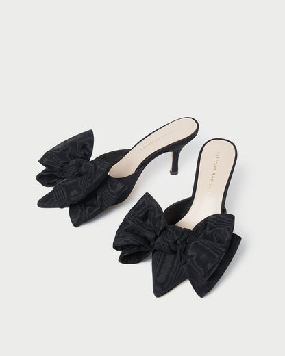 Margot Black Moiré Bow Mule | Loeffler Randall Women