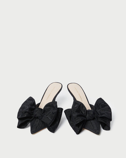 Margot Black Moiré Bow Mule | Loeffler Randall Women