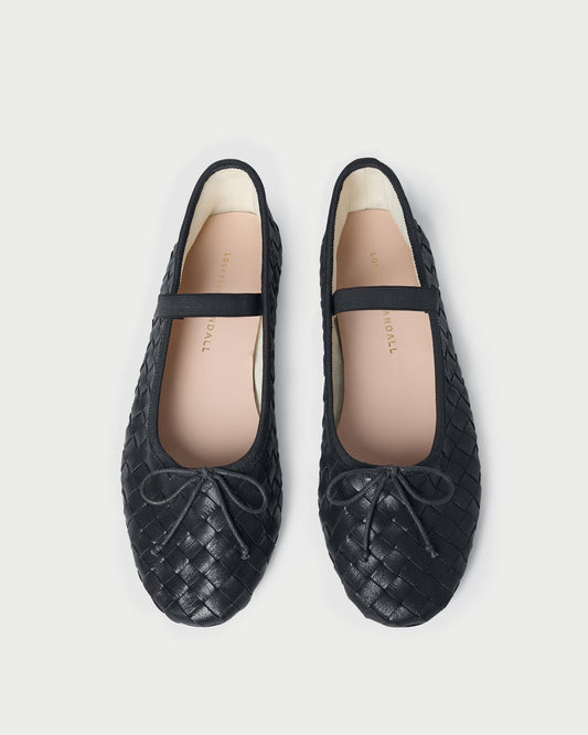 Leonie Black Woven Ballet Flat | Loeffler Randall Women