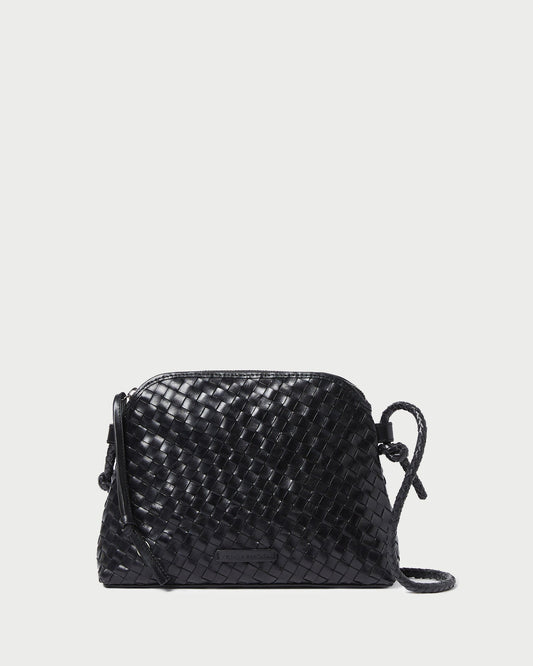 Mallory Black Woven Leather Crossbody | Loeffler Randall Women