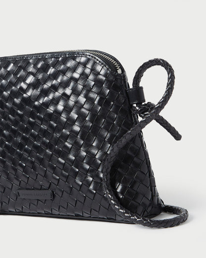 Mallory Black Woven Leather Crossbody | Loeffler Randall Women