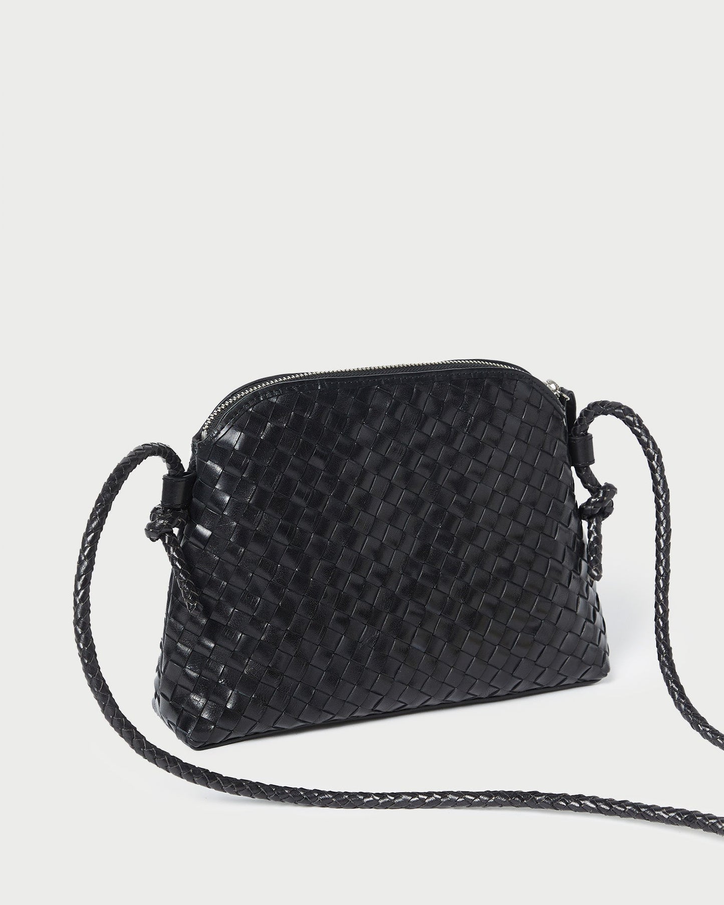 Mallory Black Woven Leather Crossbody | Loeffler Randall Women