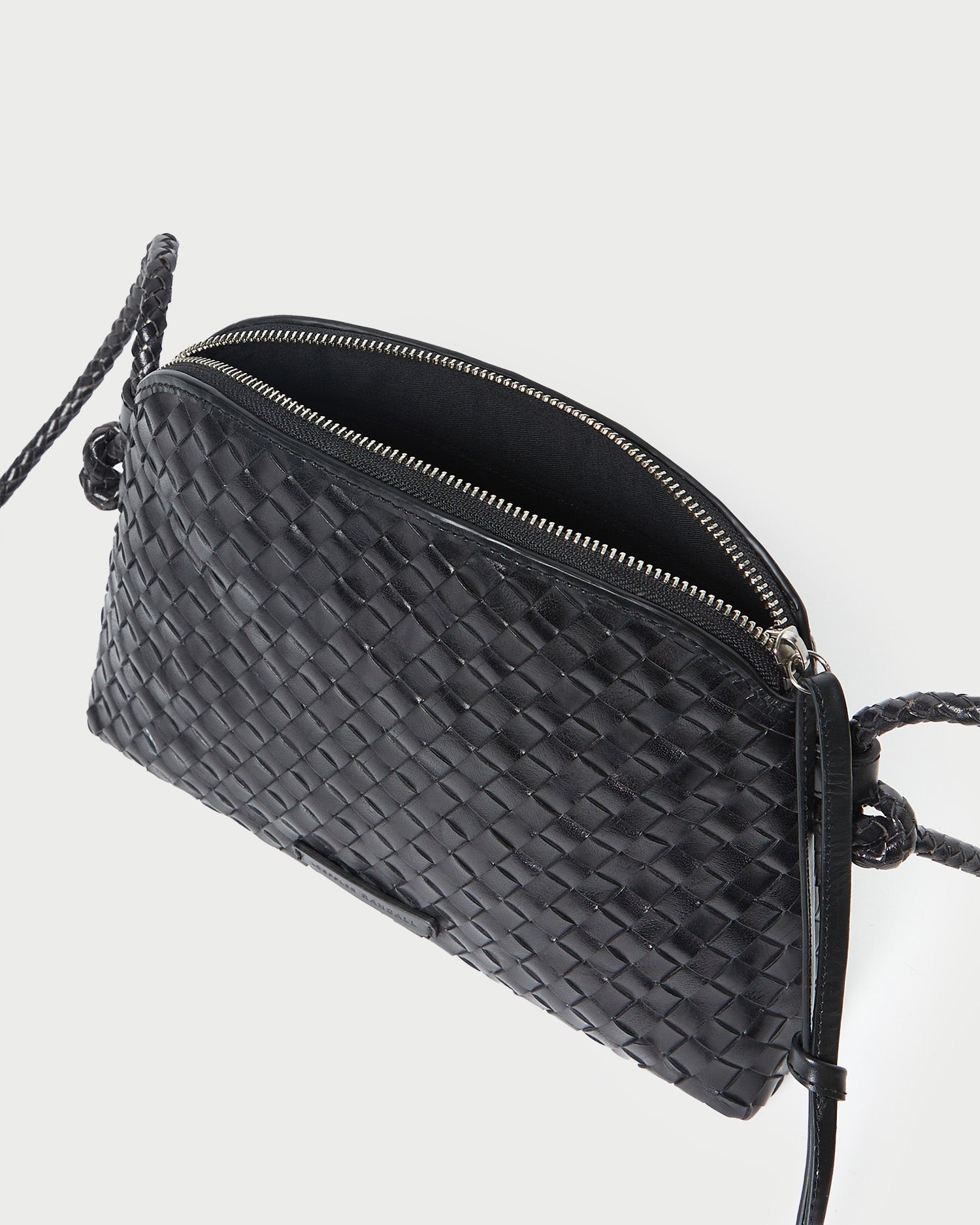 Mallory Black Woven Leather Crossbody | Loeffler Randall Women