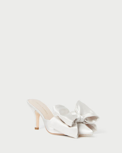 Margot Cream Satin Bow Mule | Loeffler Randall Women