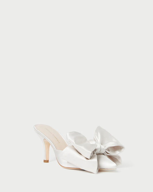 Margot Cream Satin Bow Mule | Loeffler Randall Women