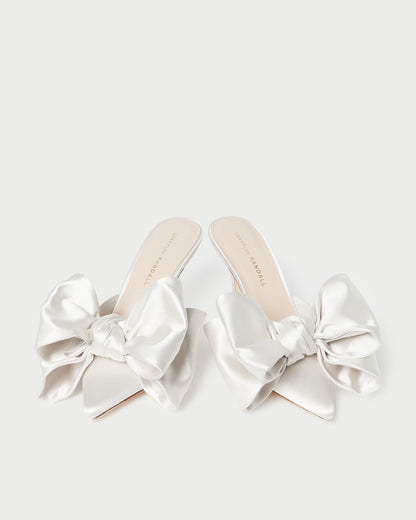 Margot Cream Satin Bow Mule | Loeffler Randall Women
