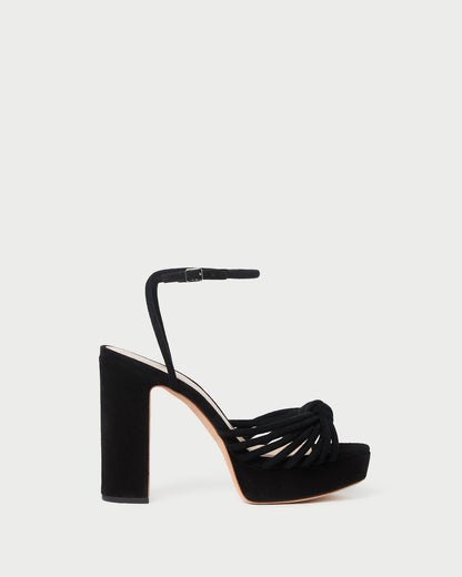 Rivka Black Suede Platform Sandal | Loeffler Randall Women
