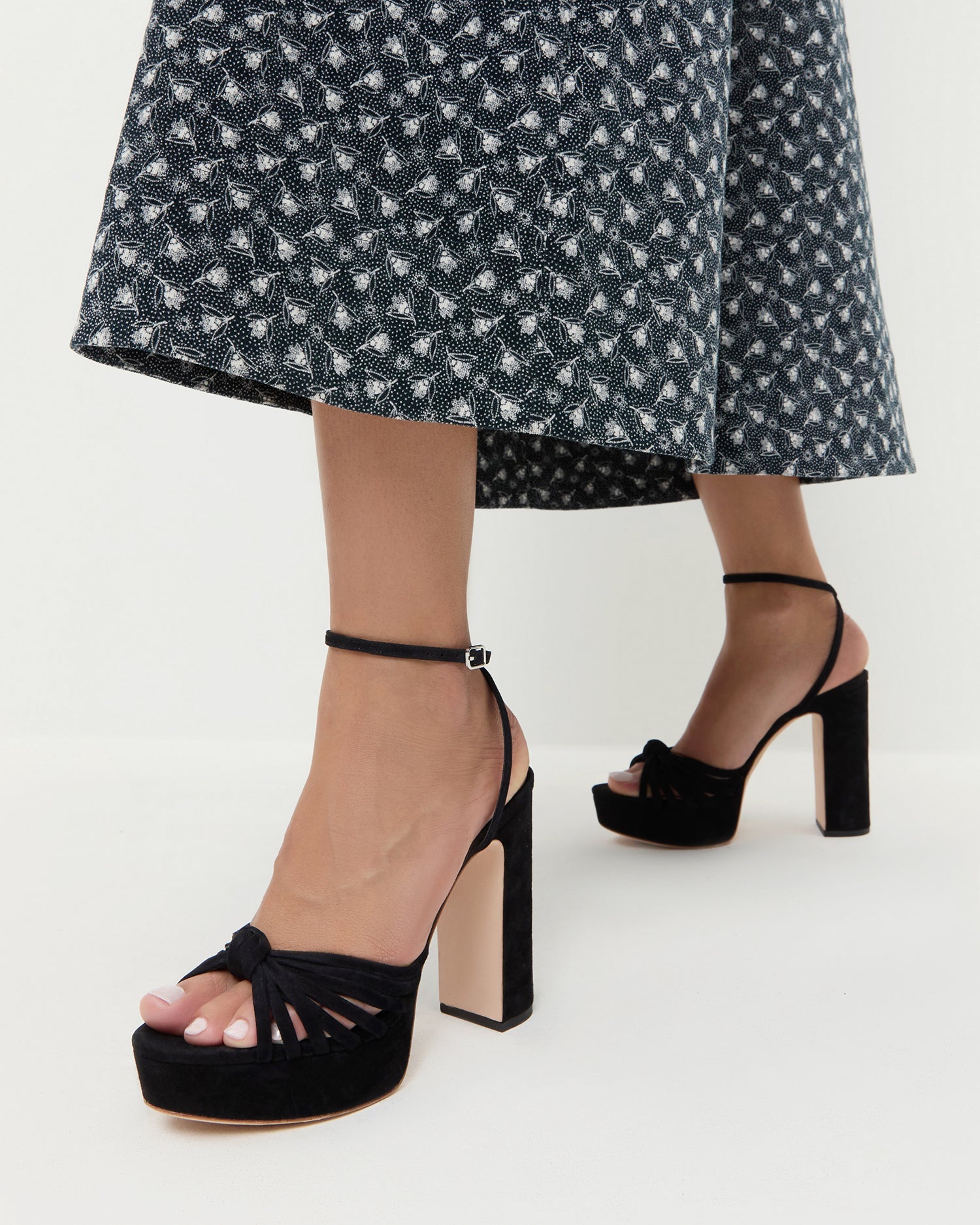 Rivka Black Suede Platform Sandal | Loeffler Randall Women