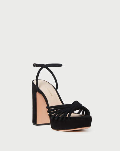 Rivka Black Suede Platform Sandal | Loeffler Randall Women
