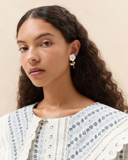 Mai Gold/Pearl Flower Earrings | Loeffler Randall Women