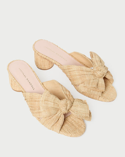 Emilia Natural Pleated Bow Heel | Loeffler Randall Women