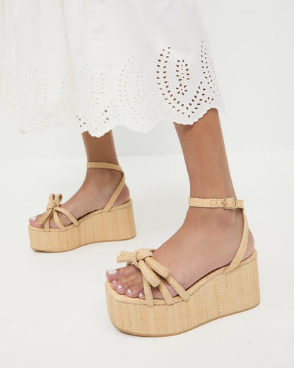 Hudson Natural Raffia Platform Sandal | Loeffler Randall Women