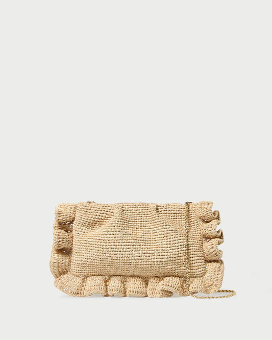 Mavis Natural Raffia Ruffle Clutch | Loeffler Randall Women