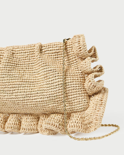 Mavis Natural Raffia Ruffle Clutch | Loeffler Randall Women