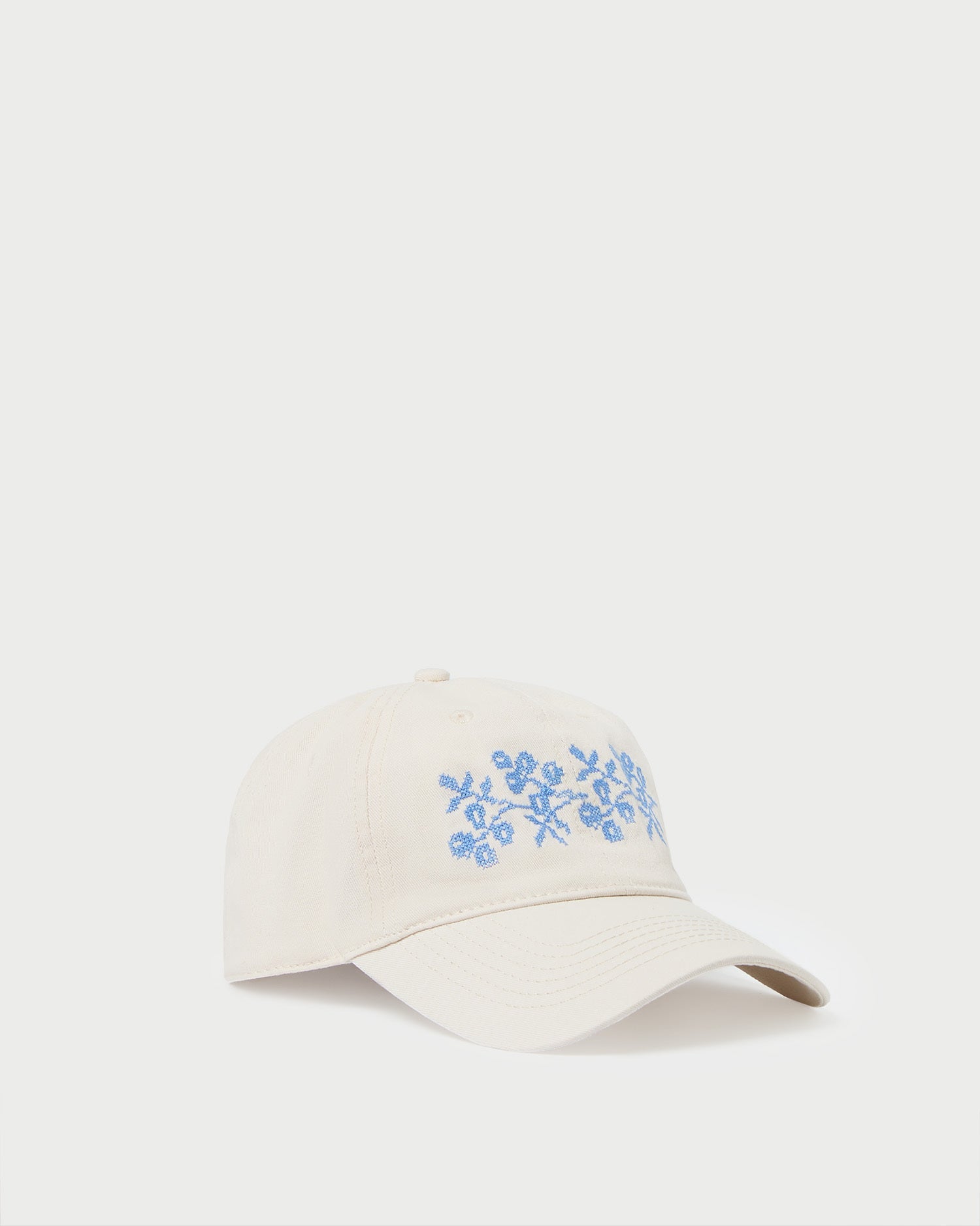 Cairo Natural/Blue Embroidered Cap | Loeffler Randall Women