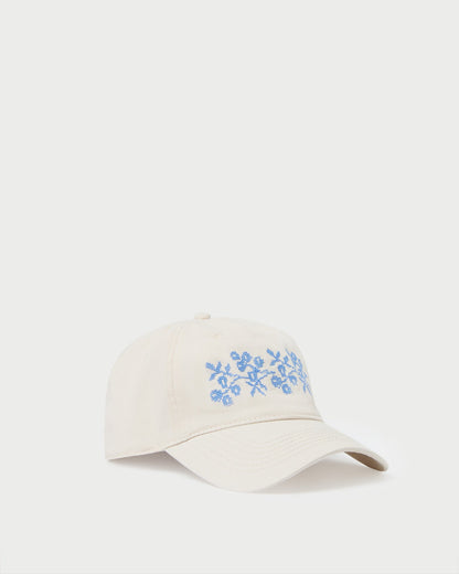 Cairo Natural/Blue Embroidered Cap | Loeffler Randall Women