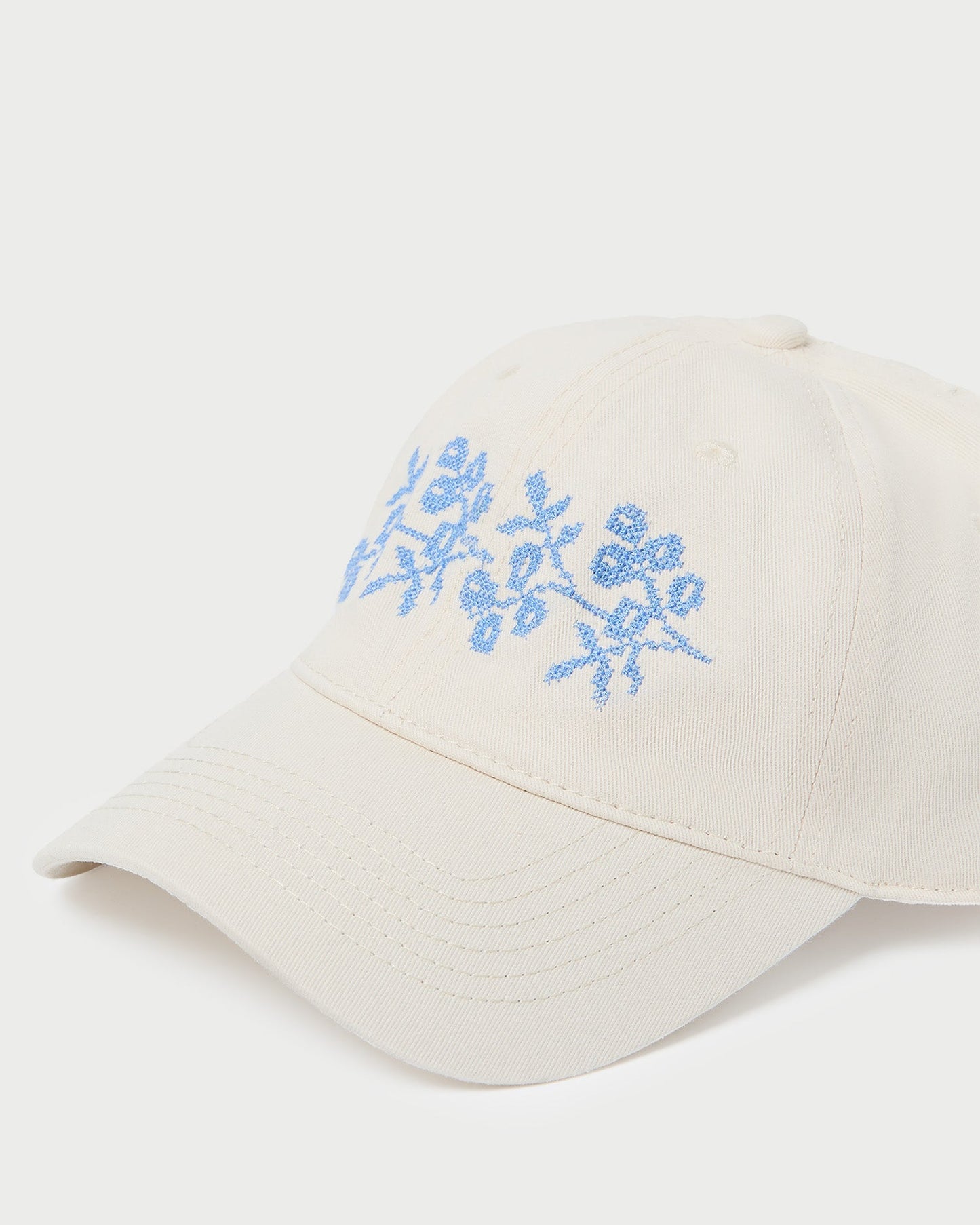 Cairo Natural/Blue Embroidered Cap | Loeffler Randall Women