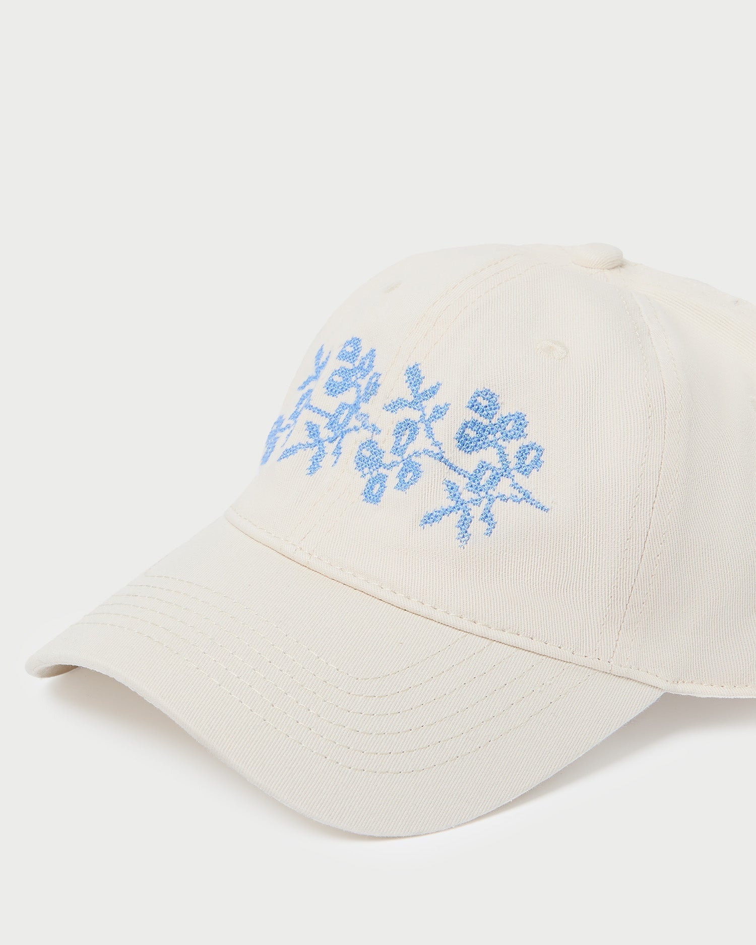 Cairo Natural/Blue Embroidered Cap | Loeffler Randall Women