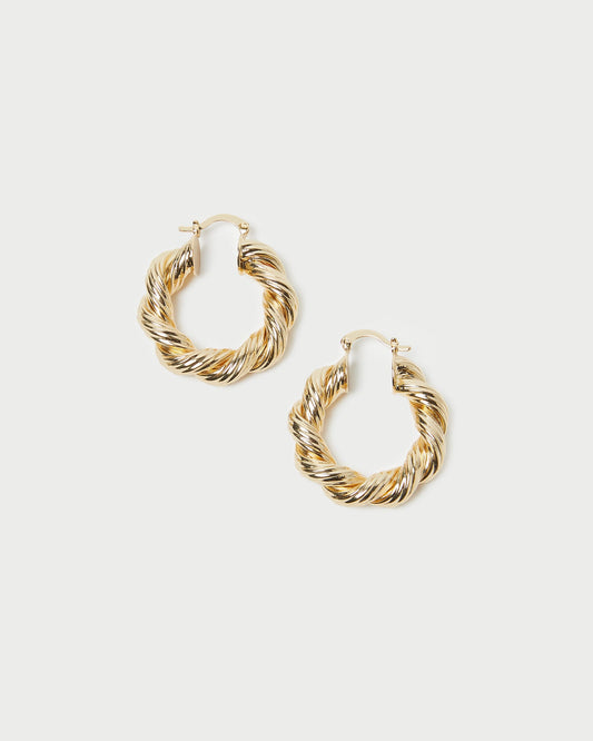 Atticus Gold Twisted Hoop Earrings | Loeffler Randall Women