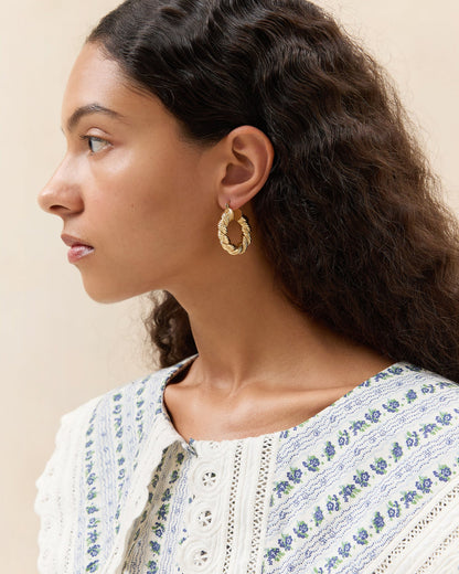 Atticus Gold Twisted Hoop Earrings | Loeffler Randall Women