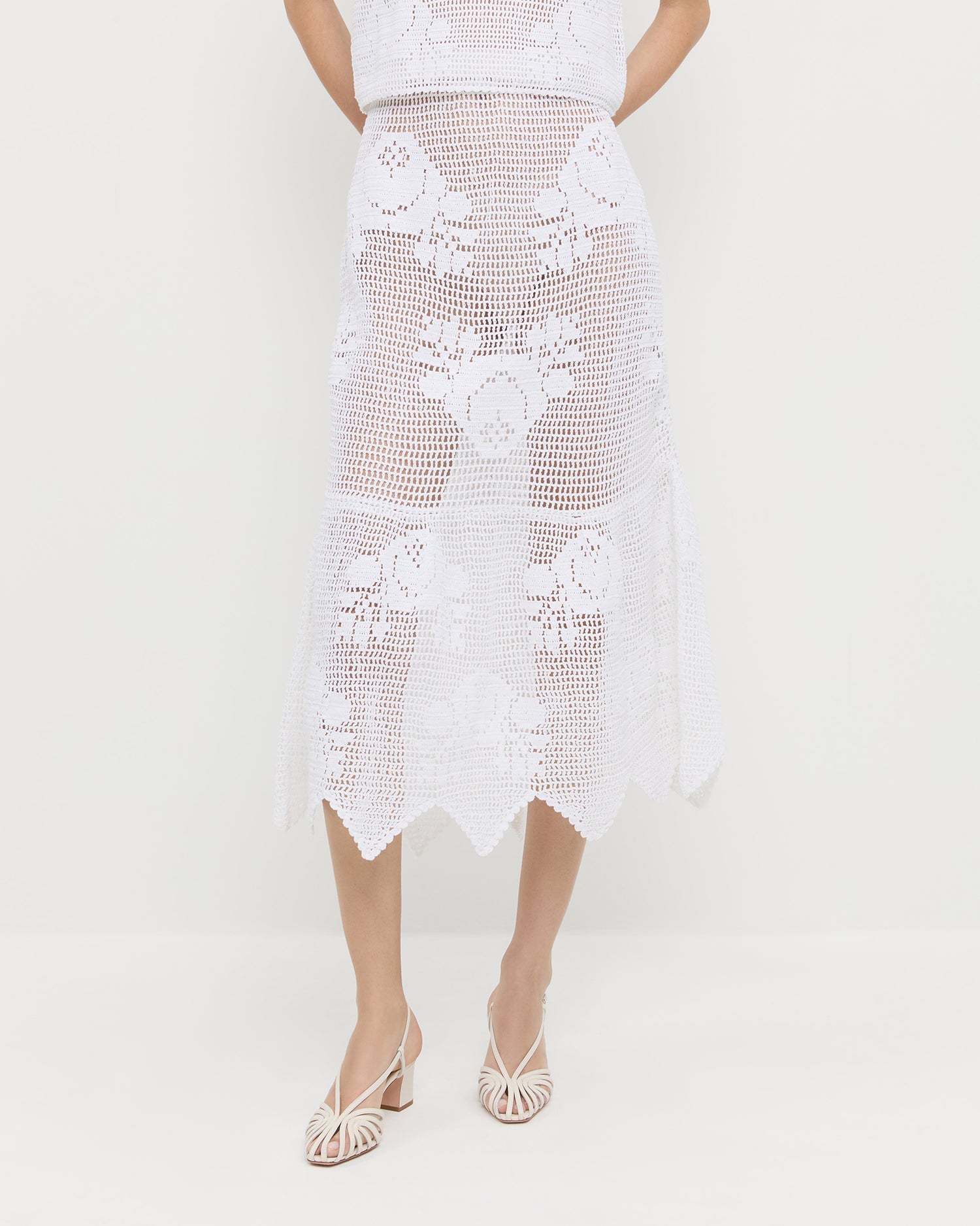 Sullivan Cream Crochet Skirt | Loeffler Randall Women