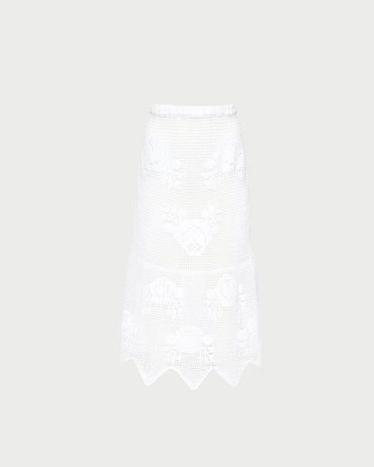 Sullivan Cream Crochet Skirt | Loeffler Randall Women