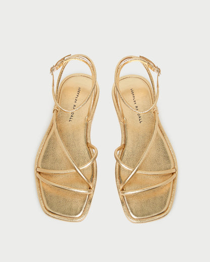 Noor Gold Leather Flat Sandal | Loeffler Randall Women