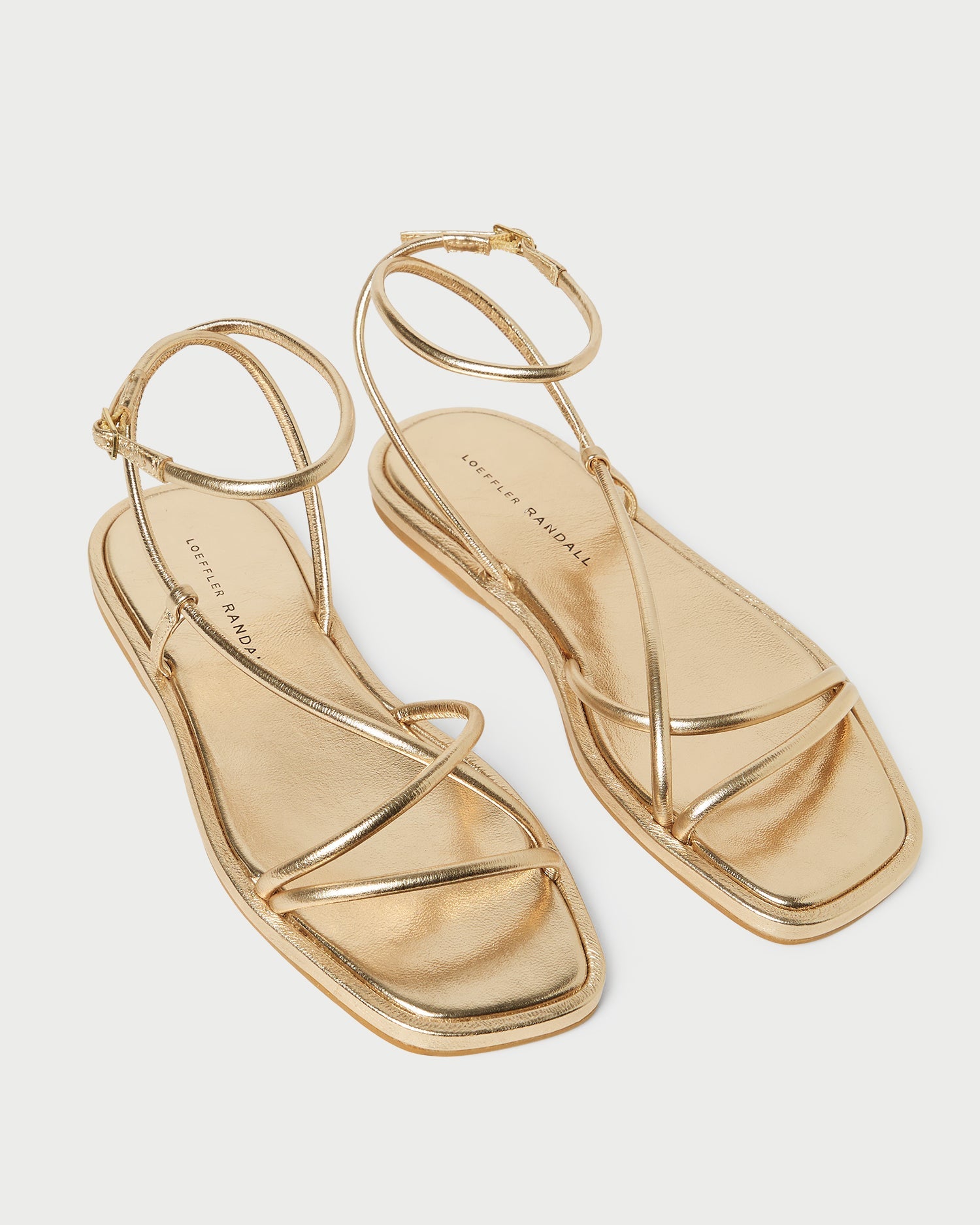 Noor Gold Leather Flat Sandal | Loeffler Randall Women
