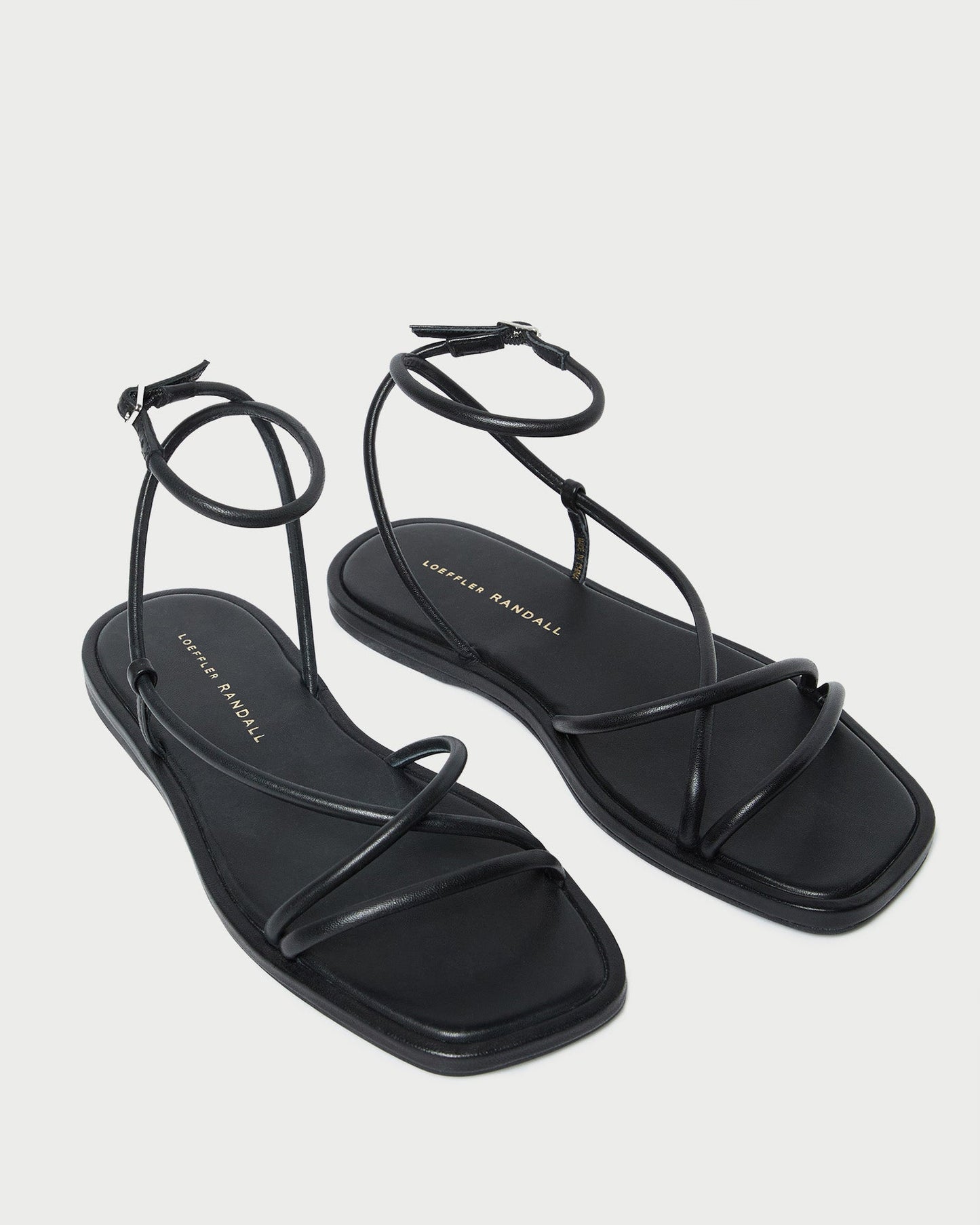 Noor Black Leather Flat Sandal | Loeffler Randall Women