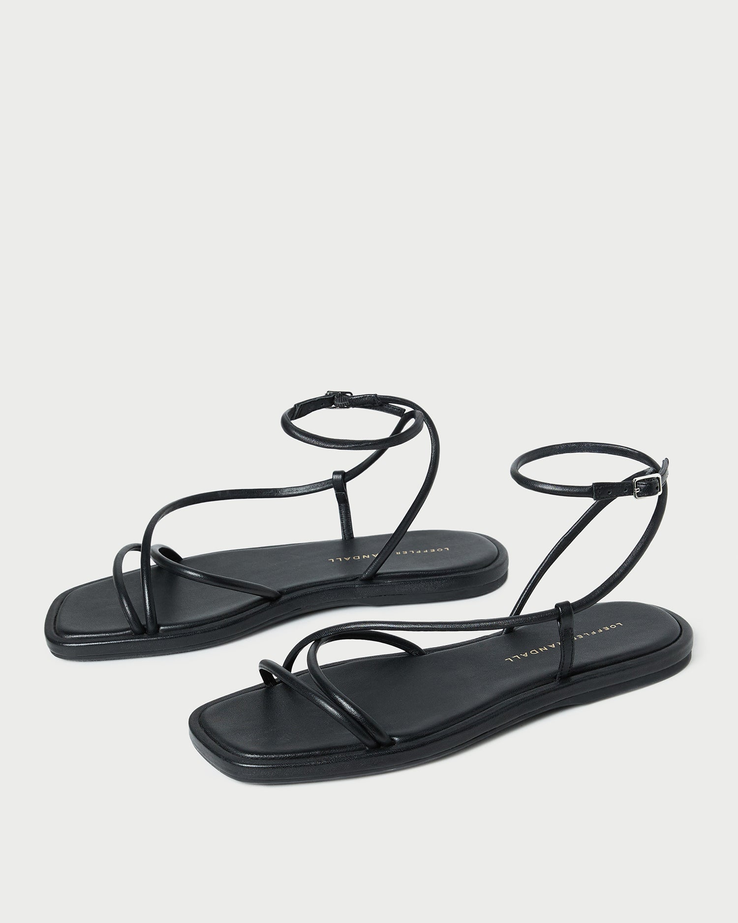 Noor Black Leather Flat Sandal | Loeffler Randall Women