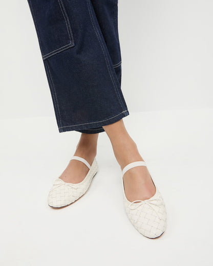 Leonie Cream Woven Ballet Flat | Loeffler Randall Women