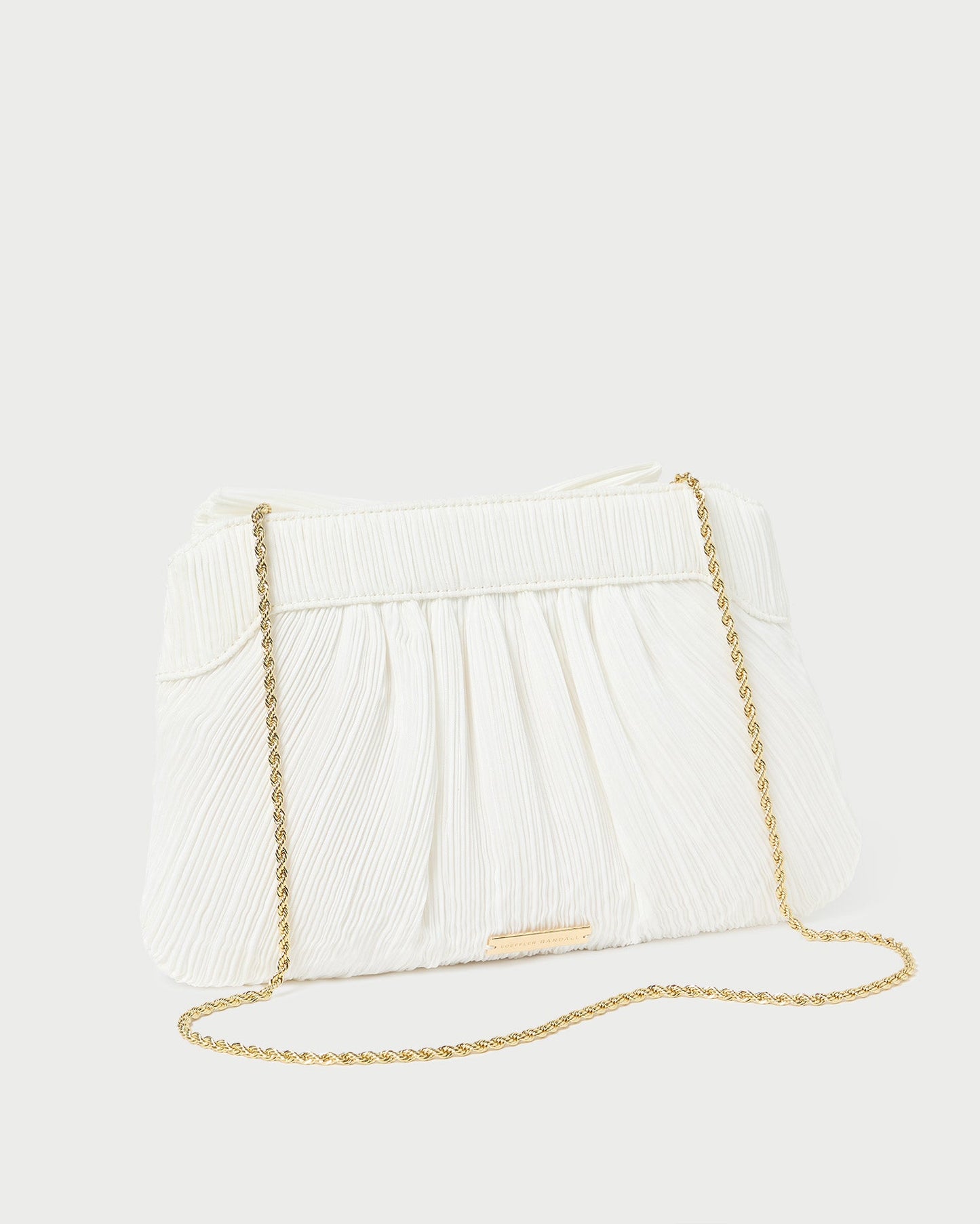 Rayne White Pleated Bow Clutch | Loeffler Randall Women