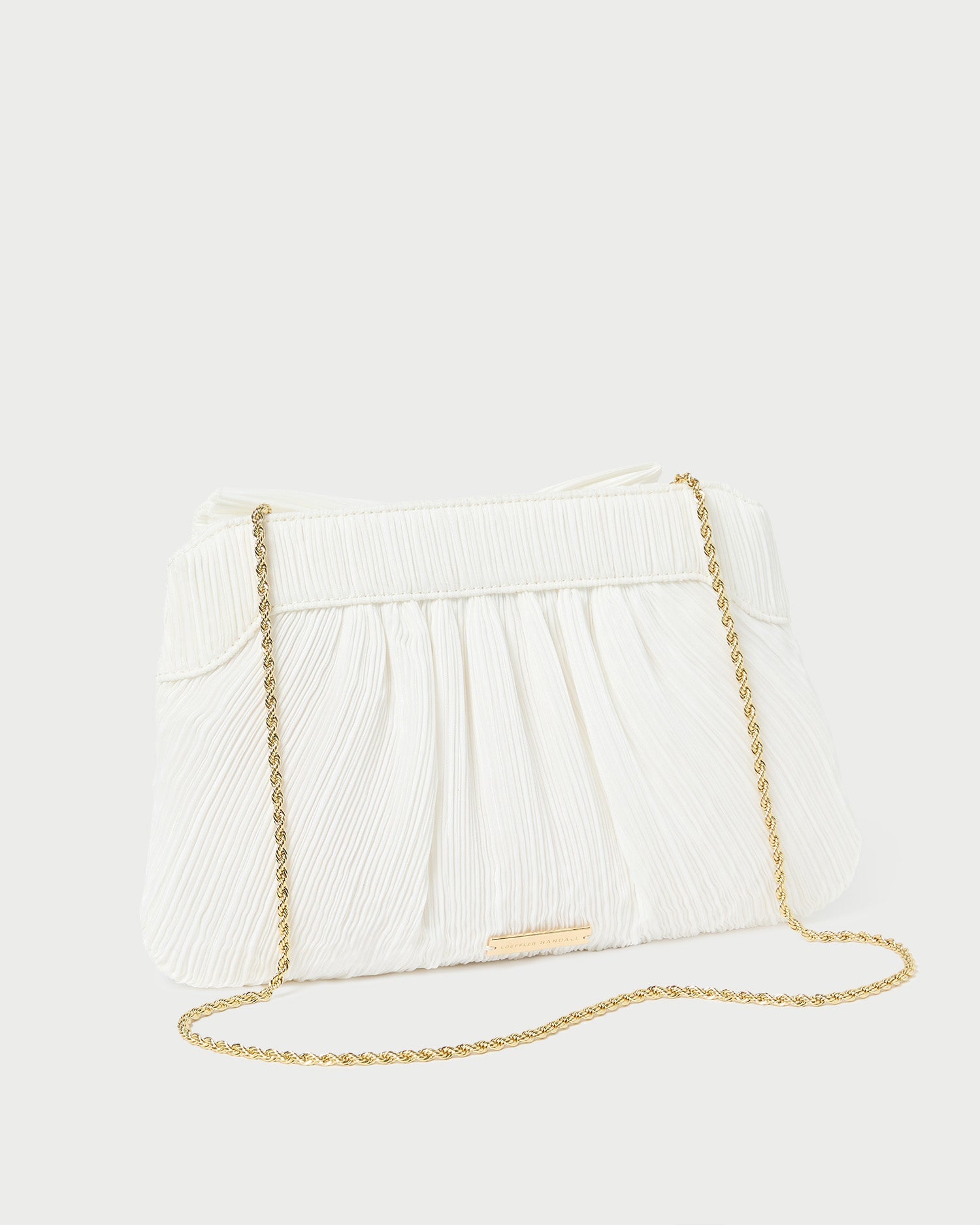 Rayne White Pleated Bow Clutch | Loeffler Randall Women