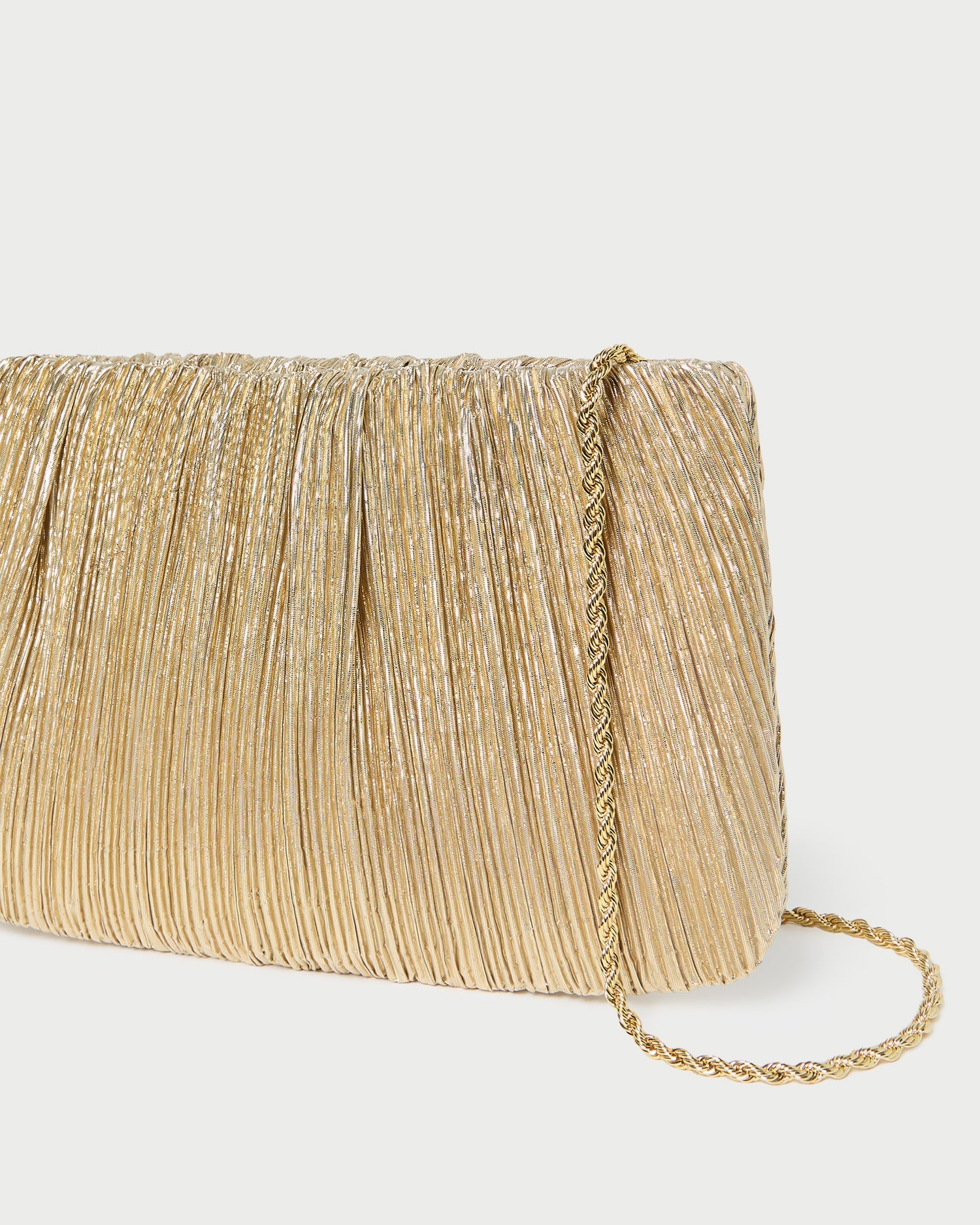 Brit Gold Lamé Pleated Clutch | Loeffler Randall Women