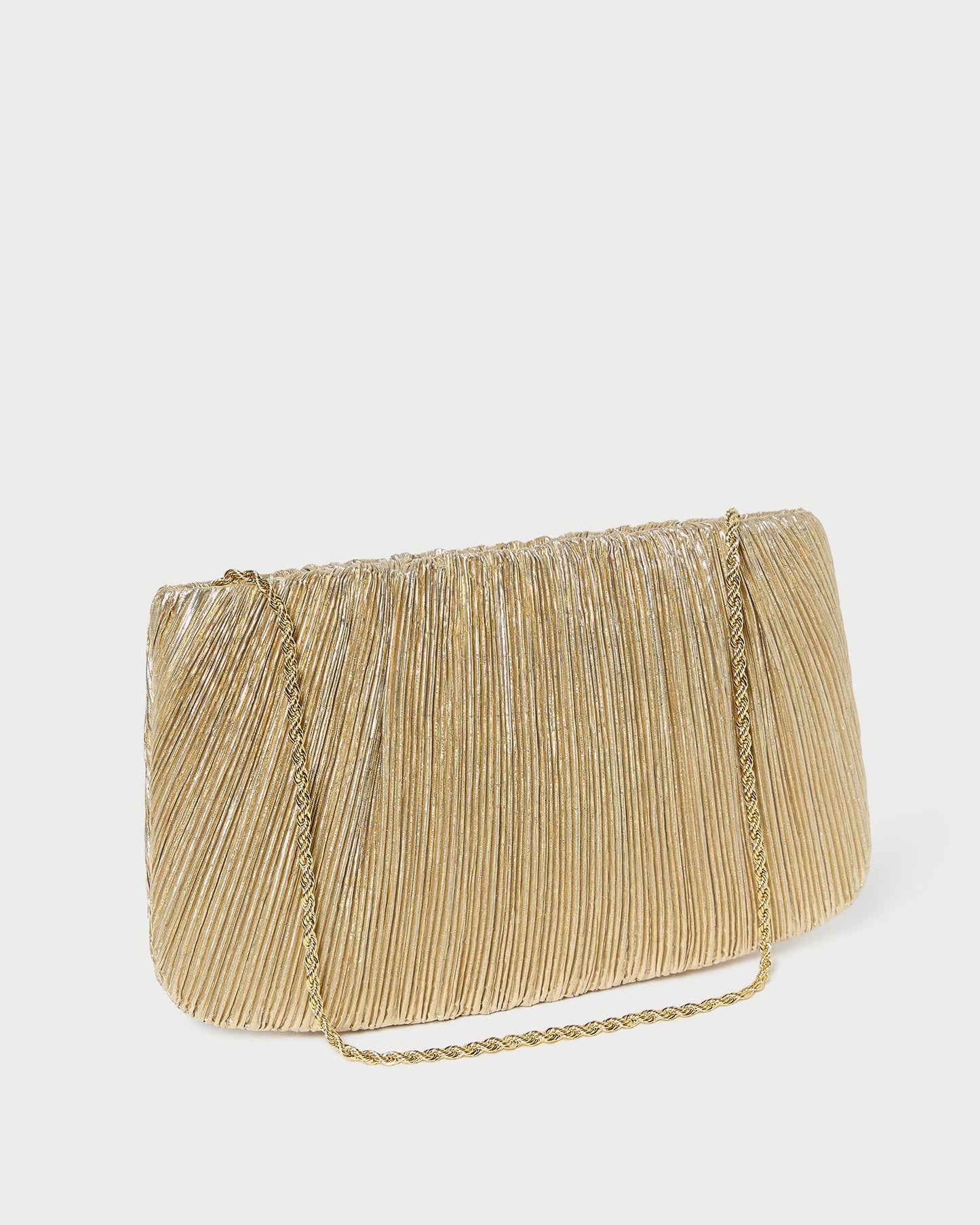 Brit Gold Lamé Pleated Clutch | Loeffler Randall Women