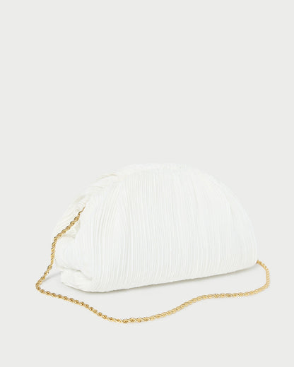 Bailey White Pleated Dome Clutch | Loeffler Randall Women