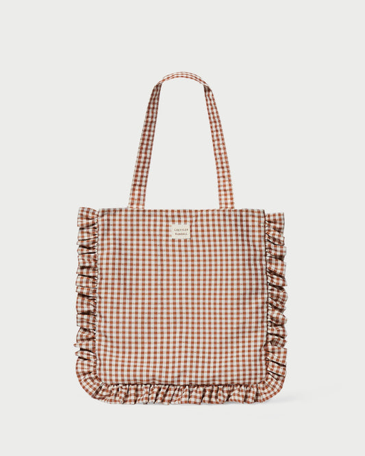 Justine Brown Gingham Ruffle Tote | Loeffler Randall Women